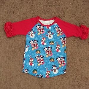 Christmas minnie mouse and mickey mouse shirt